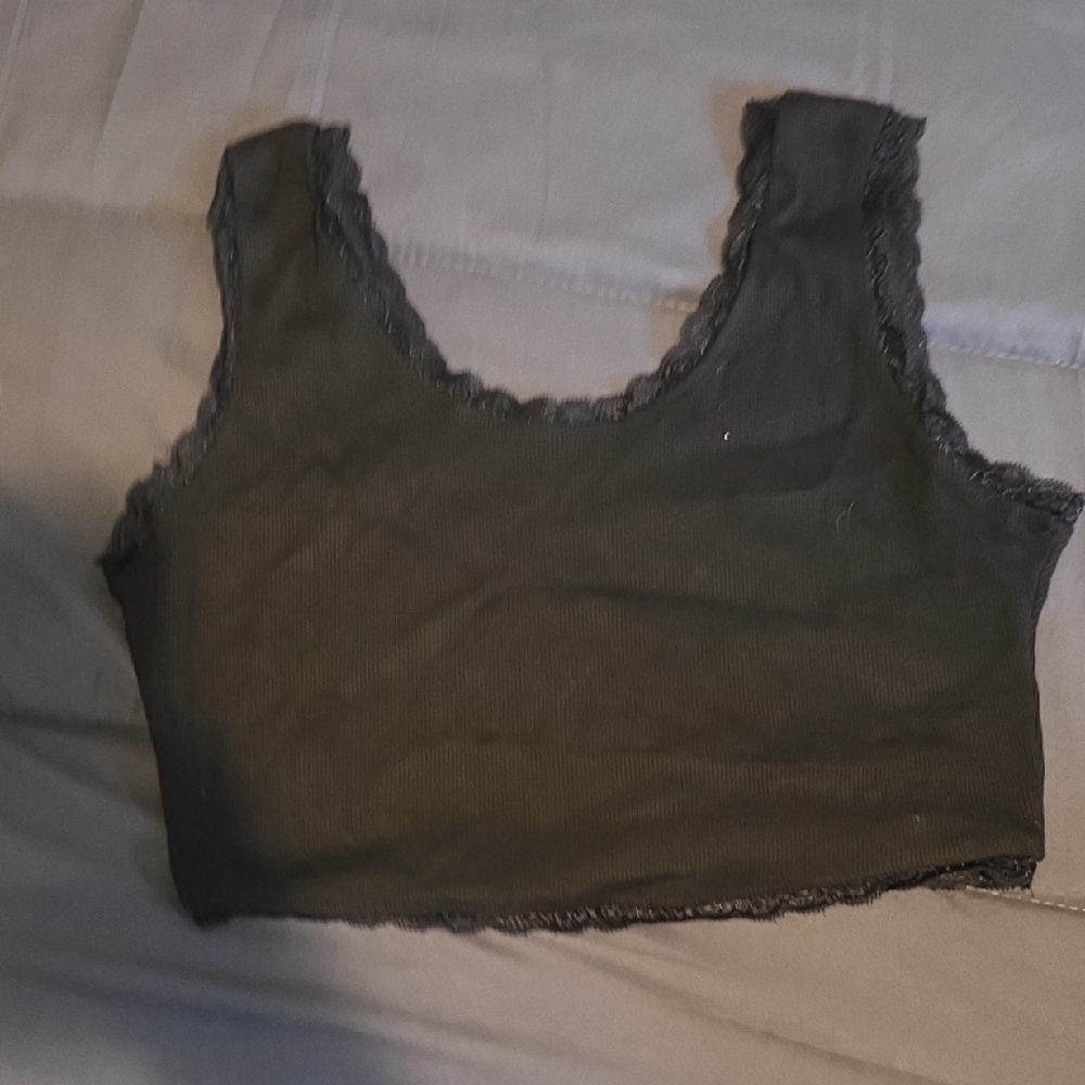 Black Cropped Tank Top